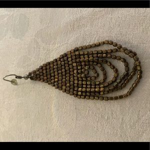 Multi brass bean strand drop earrings
